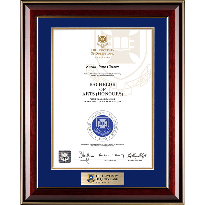 University of Queensland Frame Black Stage Regency