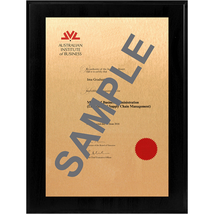 AIB Plaque Black Lacquer