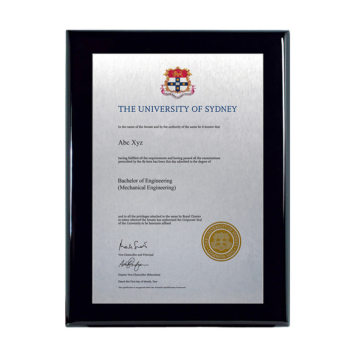 University of Sydney Plaque Prestige Black