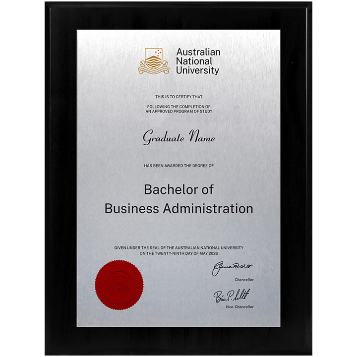 ANU Plaque Black Wooden