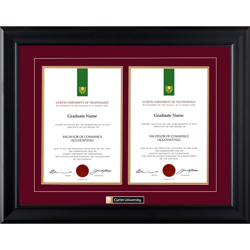 Curtin University Frame Black Double Degree
