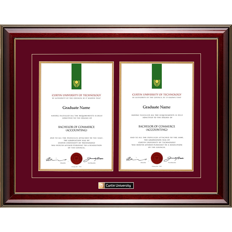 Curtin University Frame Mahogany Double Degree