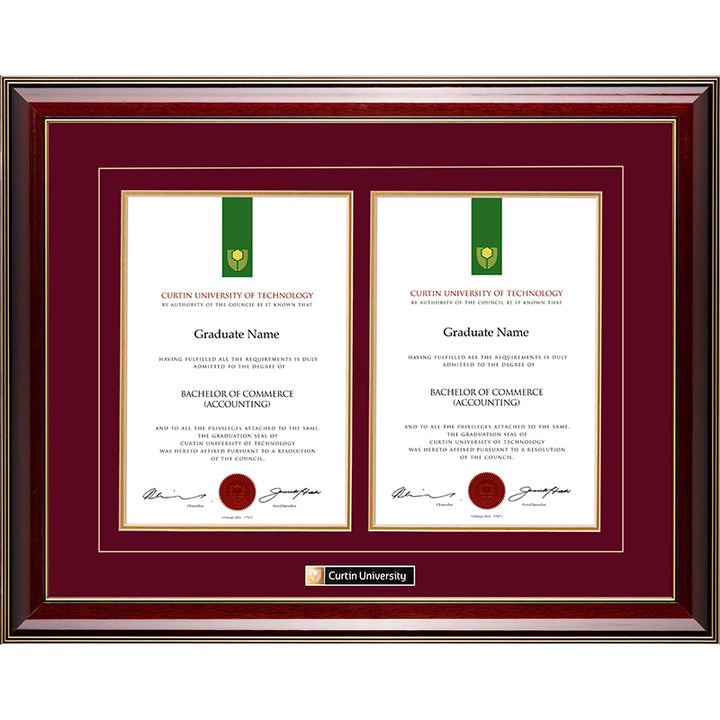 Curtin University Frame Mahogany Double Degree