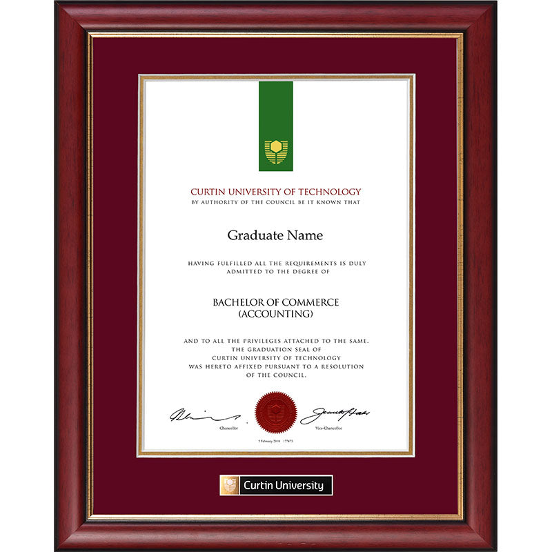 Curtin University Frame Mahogany Elegance