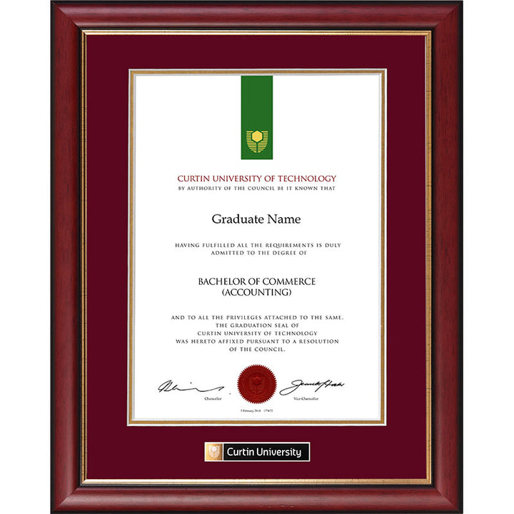 Curtin University Frame Mahogany Elegance