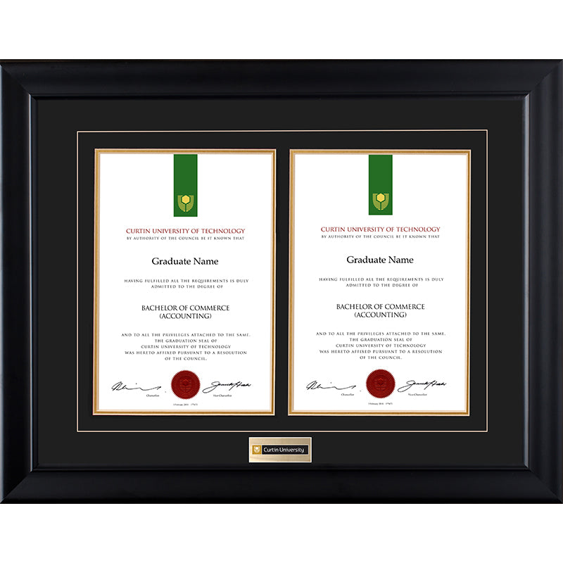 Curtin University Frame Black Double Degree