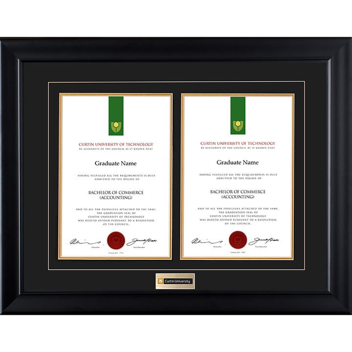 Curtin University Frame Black Double Degree