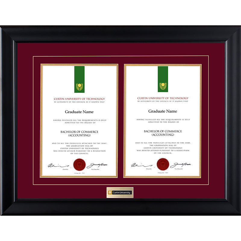 Curtin University Frame Black Double Degree