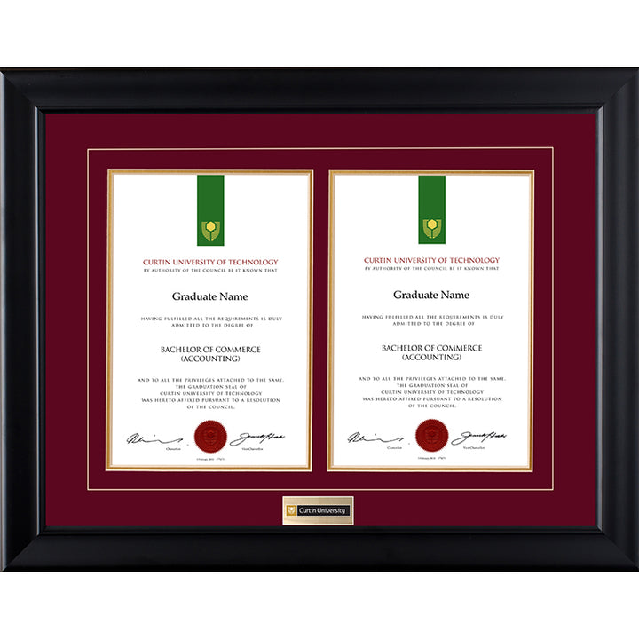 Curtin University Frame Black Double Degree