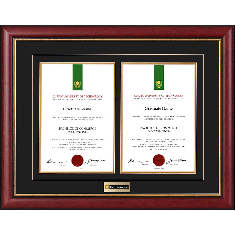 Curtin University Frame Mahogany Double Degree