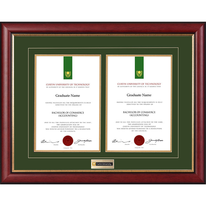Curtin University Frame Mahogany Double Degree