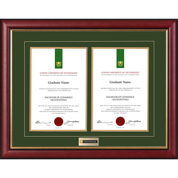 Curtin University Frame Mahogany Double Degree