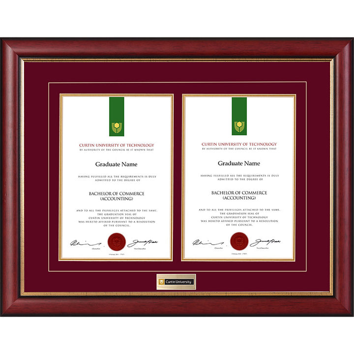 Curtin University Frame Mahogany Double Degree