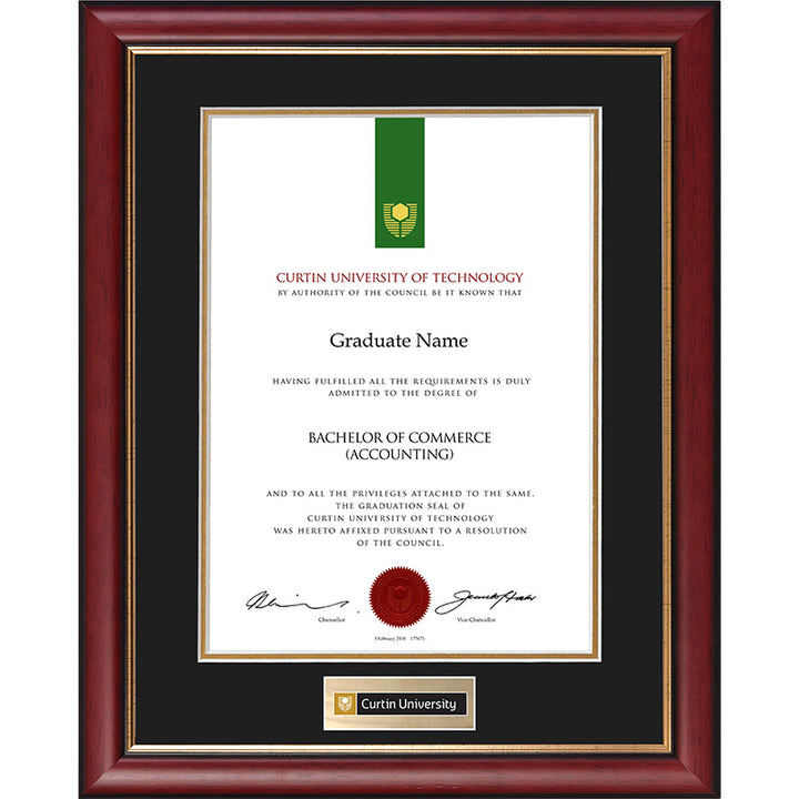 Curtin University Frame Mahogany Elegance