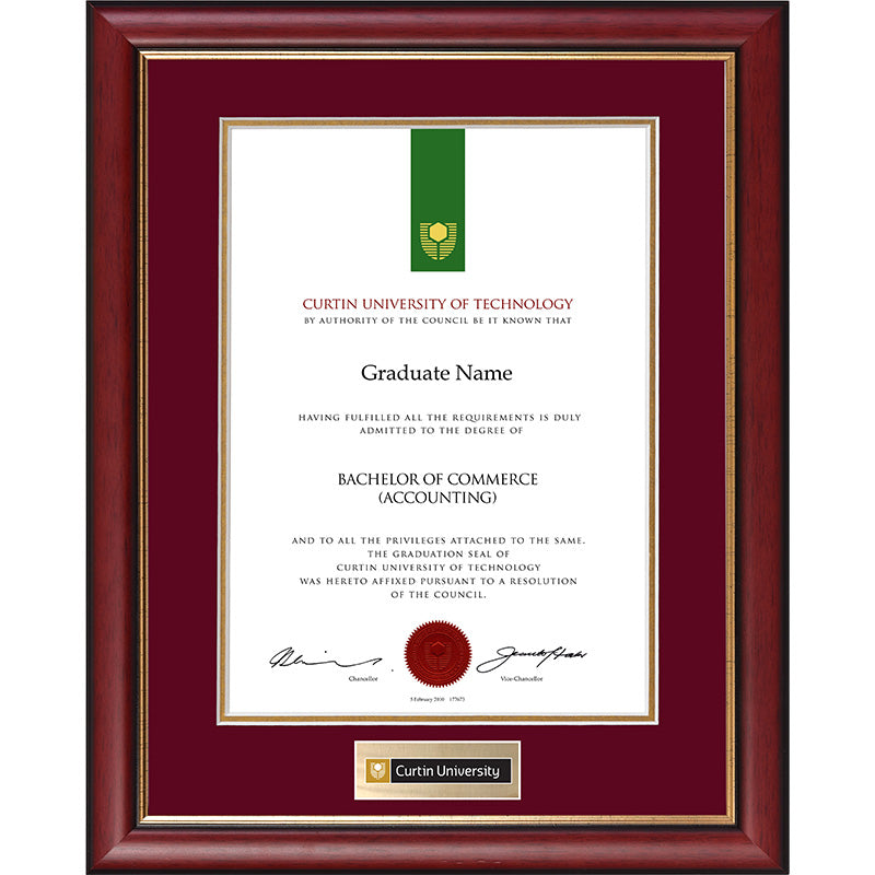 Curtin University Frame Mahogany Elegance