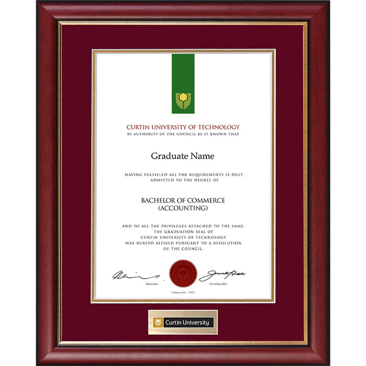 Curtin University Frame Mahogany Elegance
