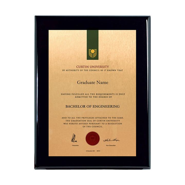 Curtin University Plaque Prestige Black