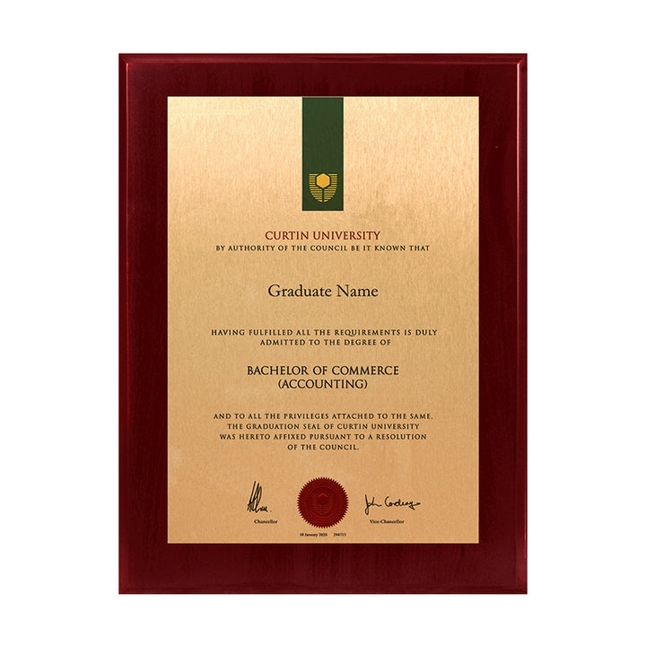 Curtin University Plaque Prestige