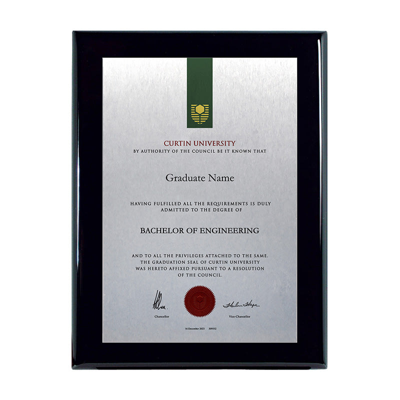 Curtin University Plaque Prestige Black