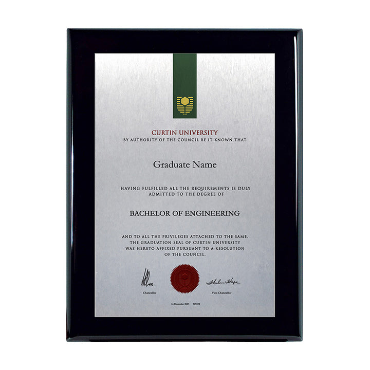 Curtin University Plaque Prestige Black