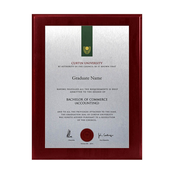 Curtin University Plaque Prestige