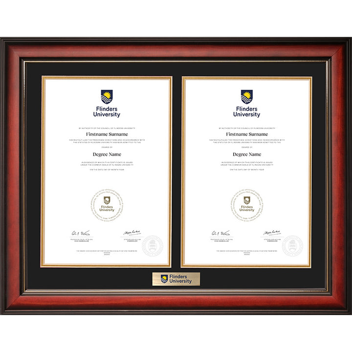 Flinders University Frame Mahogany Double Degree