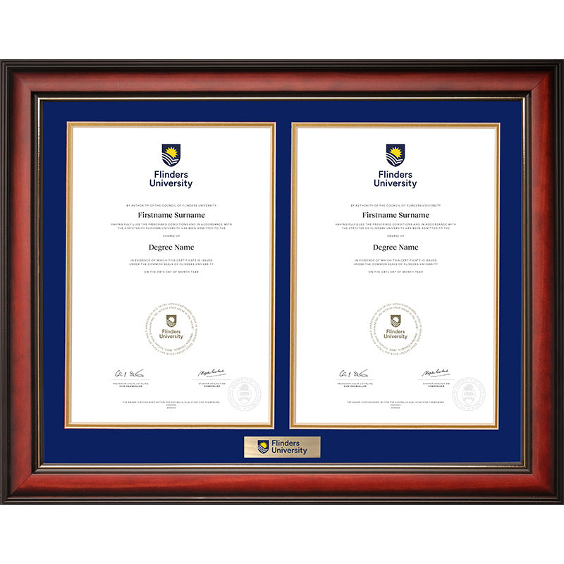 Flinders University Frame Mahogany Double Degree