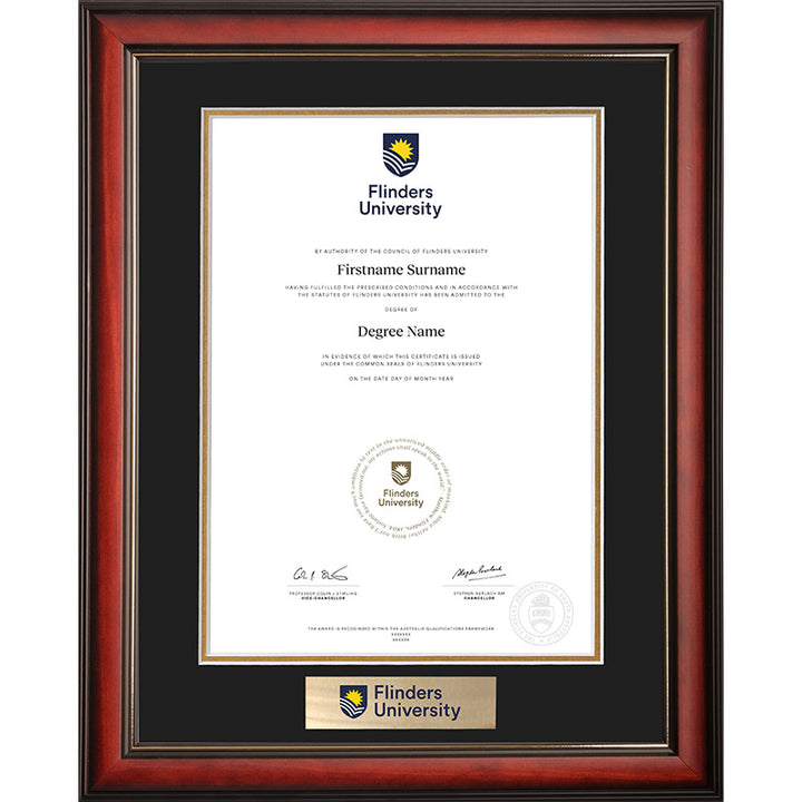 Flinders University Frame Mahogany Elegance