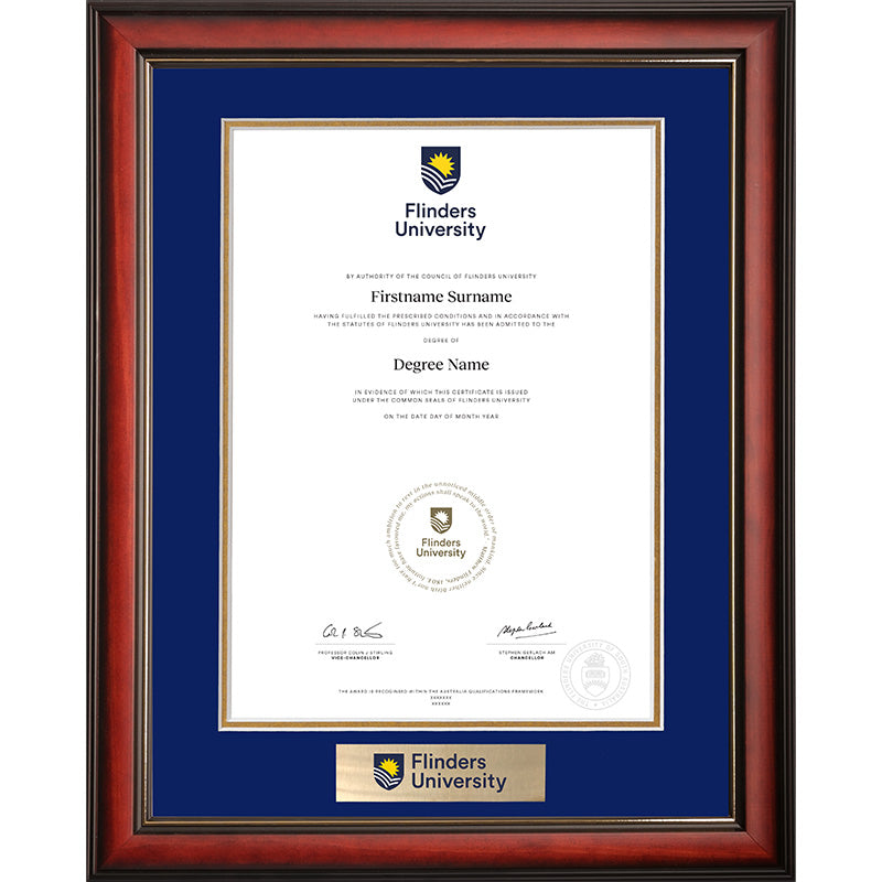 Flinders University Frame Mahogany Elegance