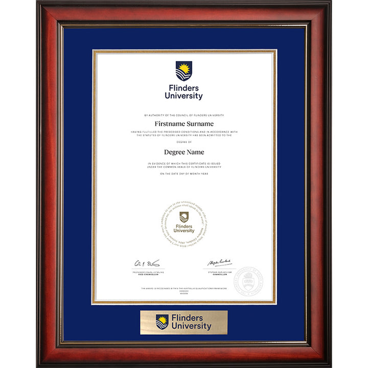 Flinders University Frame Mahogany Elegance
