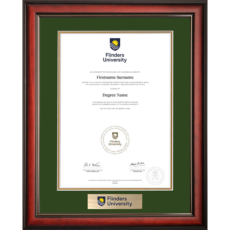 Flinders University Frame Mahogany Elegance