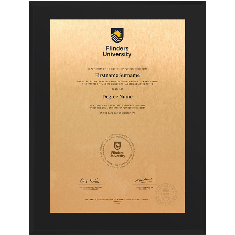 Flinders University Plaque Black Atlas