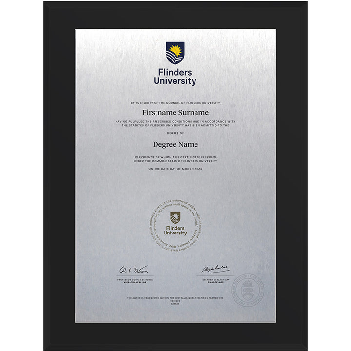 Flinders University Plaque Black Atlas
