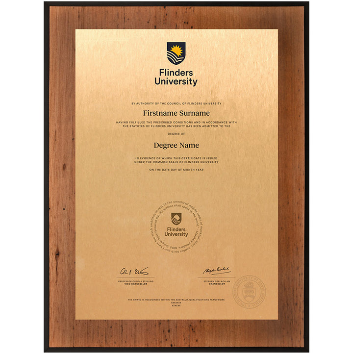 Flinders University Plaque Vintage Blackbutt