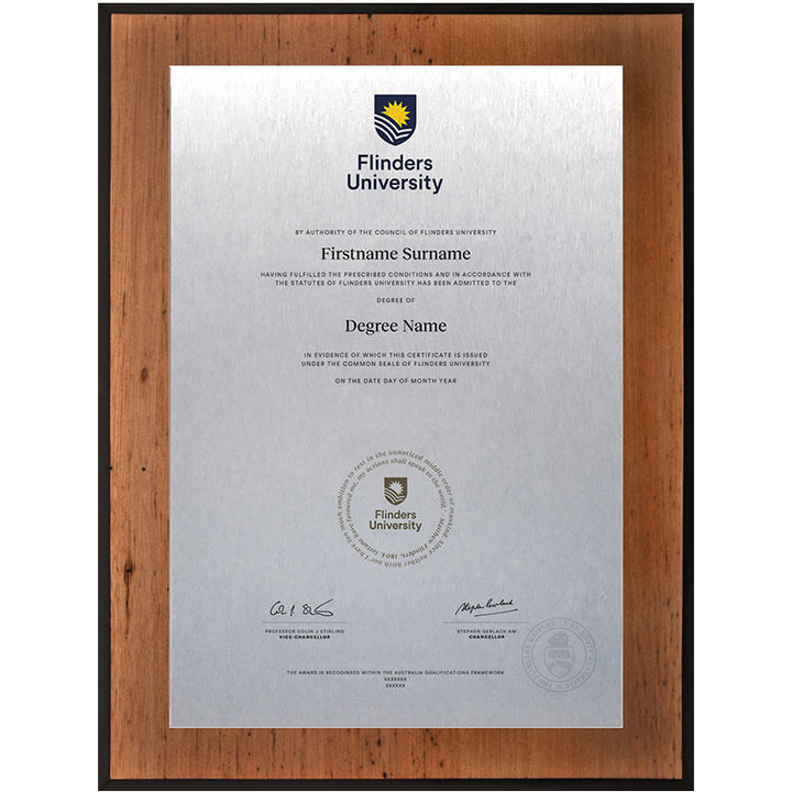 Flinders University Plaque Vintage Blackbutt