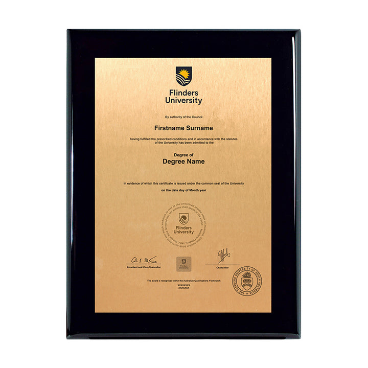 Flinders University Plaque Prestige Black