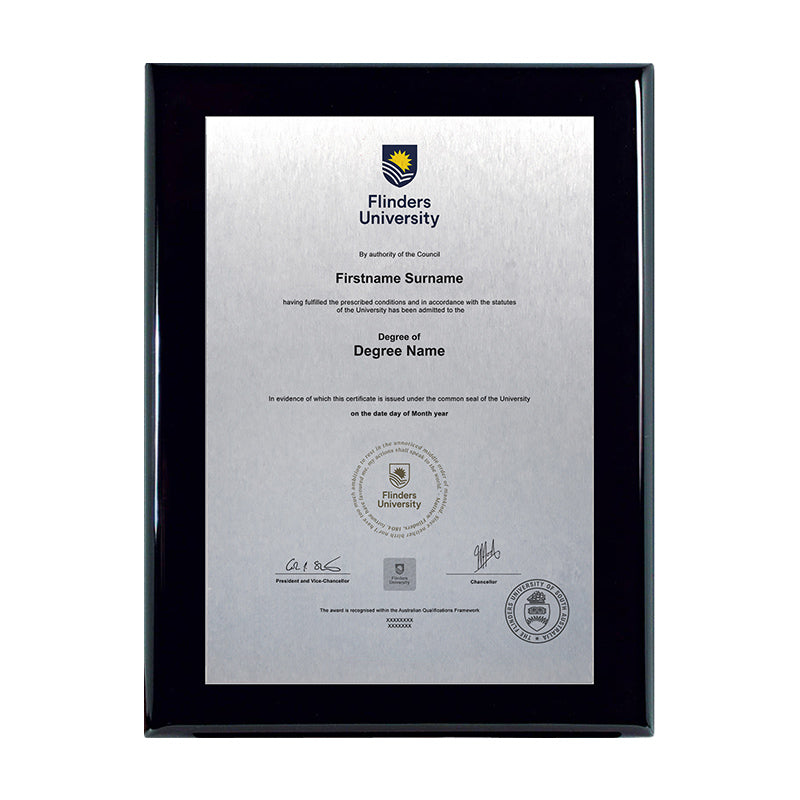 Flinders University Plaque Prestige Black