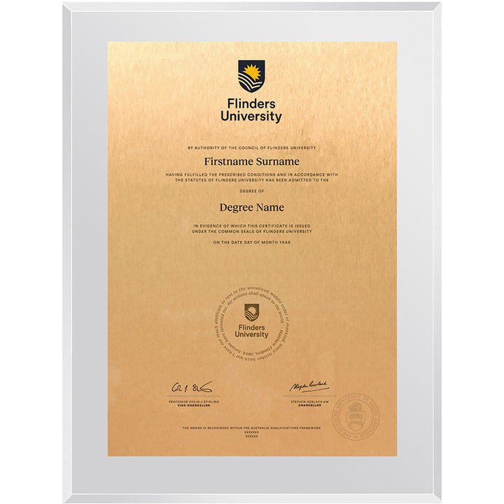 Flinders University Plaque Clear Acrylic
