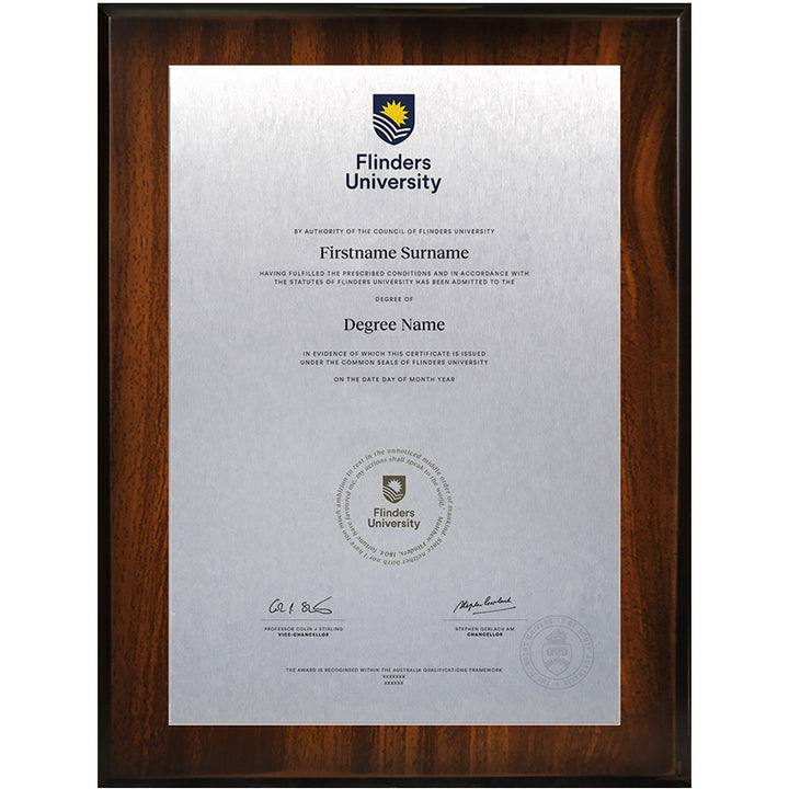 Flinders University Plaque Jarrah