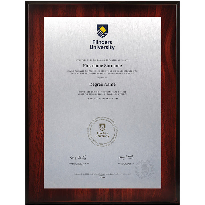 Flinders University Plaque Rosewood