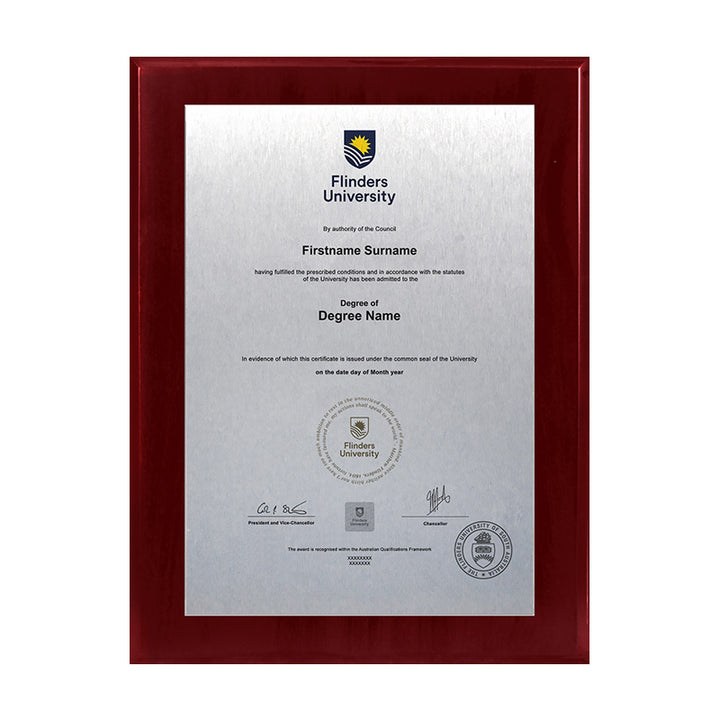 Flinders University Plaque Prestige