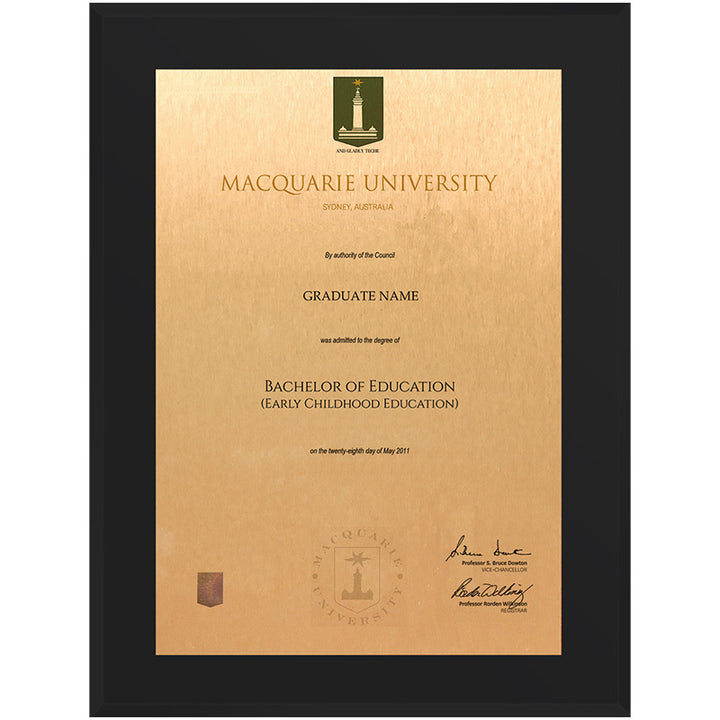Macquarie University Plaque Black Atlas