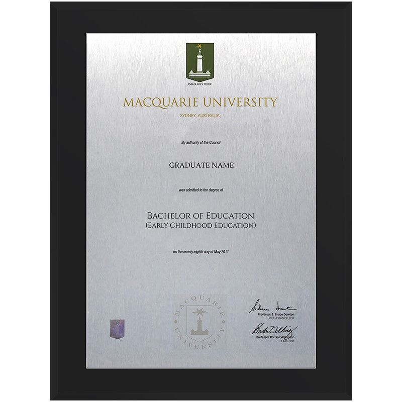 Macquarie University Plaque Black Acrylic