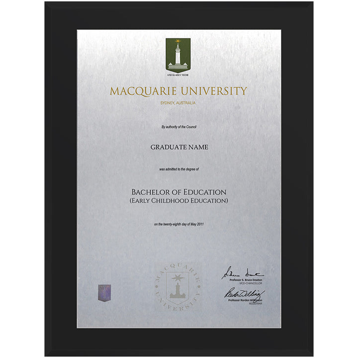 Macquarie University Plaque Black Acrylic