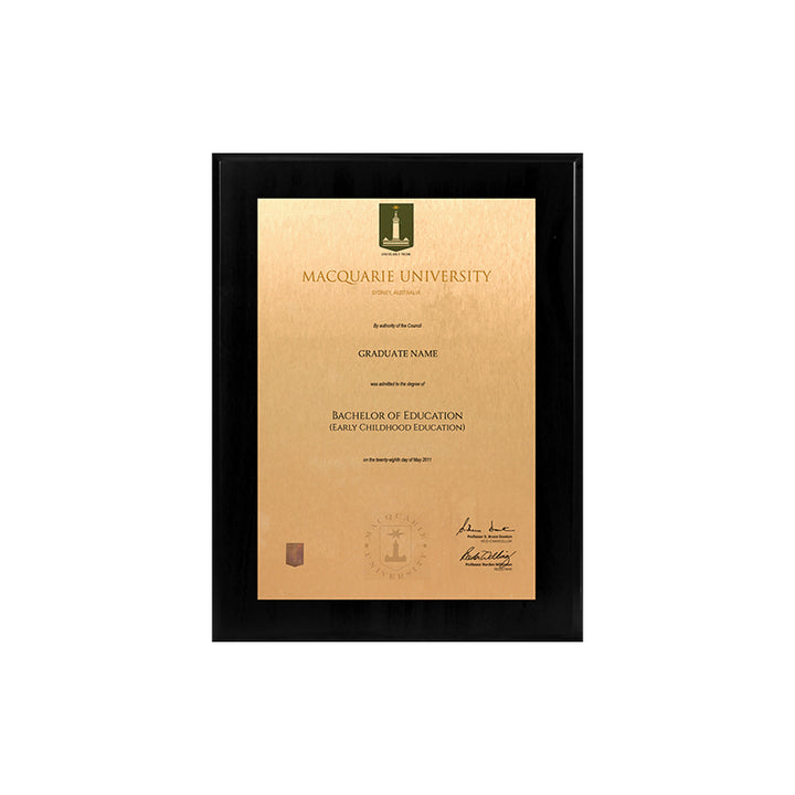 Macquarie University Plaque Black Mini