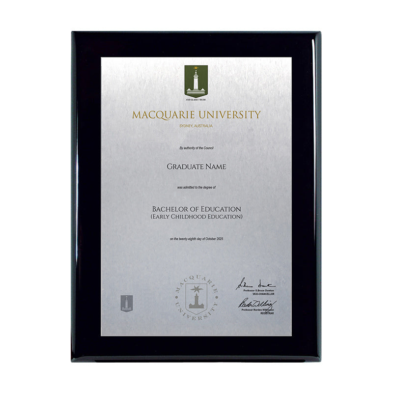 Macquarie University Plaque Prestige Black