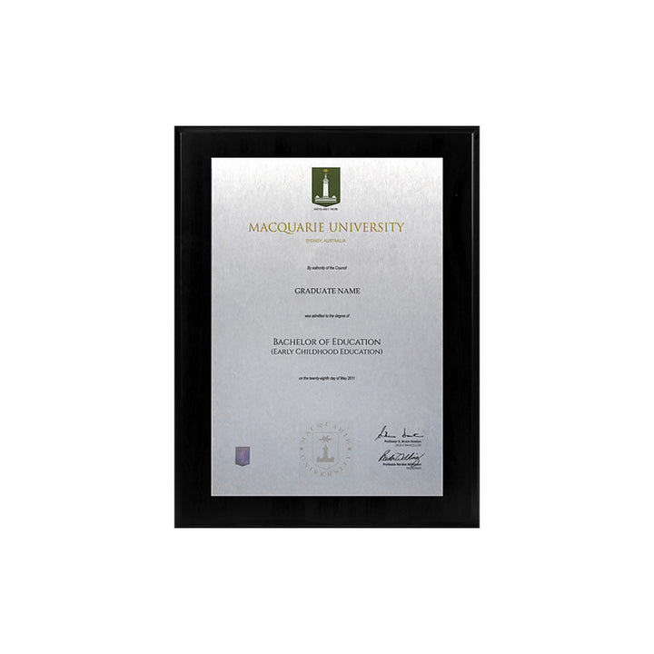 Macquarie University Plaque Black Mini