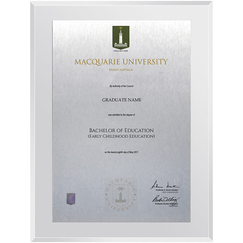 Macquarie University Plaque Clear Acrylic