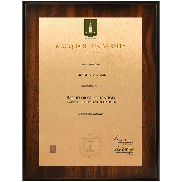 Macquarie University Plaque Jarrah