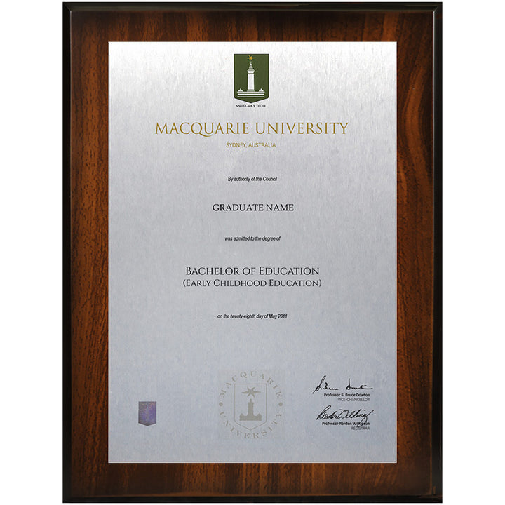 Macquarie University Plaque Jarrah
